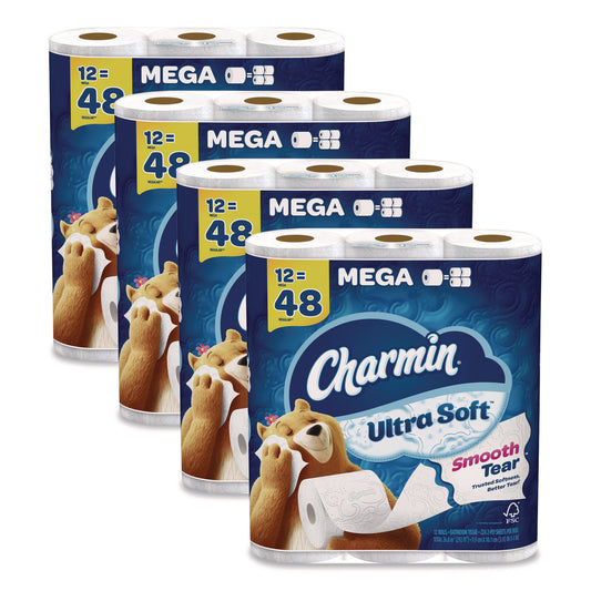 PGC08813 Ultra Soft Bathroom Tissue, Mega Roll, Septic Safe, 2-Ply, White, 224 Sheets/Roll, 12 Rolls/Pack, 4 Packs/Carton