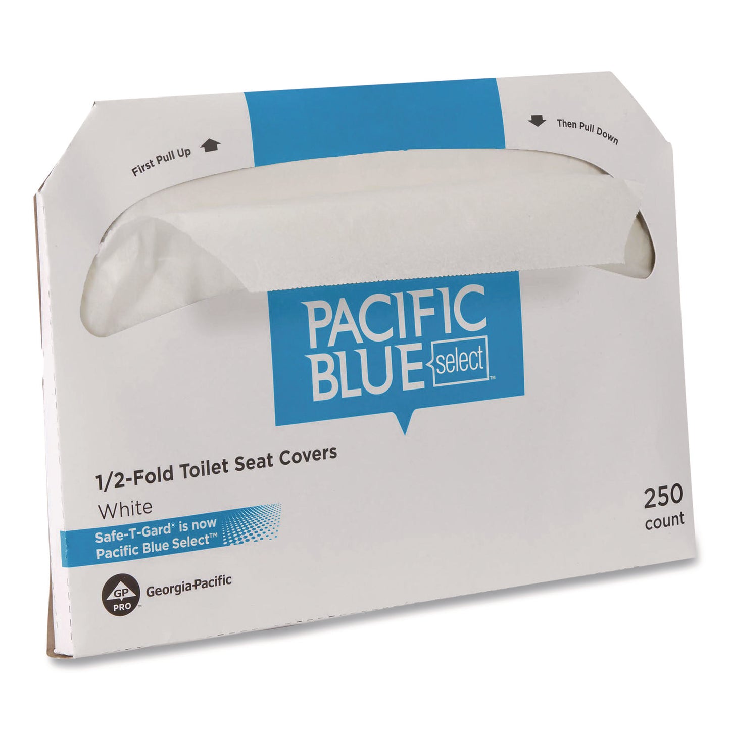 GPC47052 Safe-T-Gard Half-Fold Toilet Seat Covers, Half-Fold, 14.5 x 17.44, White, 250/Pack, 4 Packs/Carton