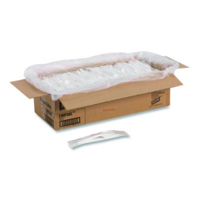 DXECMP26C Mediumweight Polypropylene Cutlery, Fork/Knife/Teaspoon, Plastic, White, 250/Carton