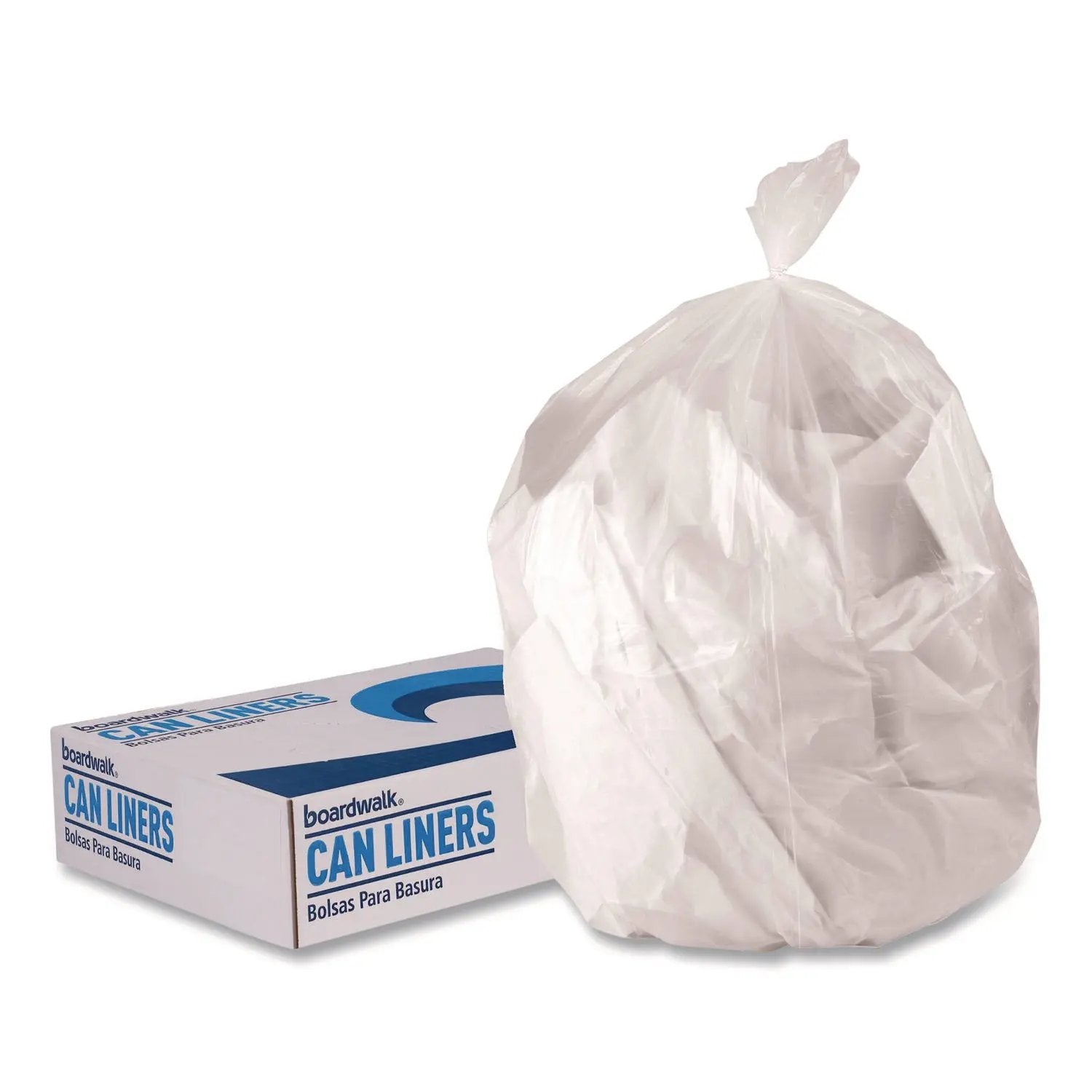 BWK243205CL Low-Density Waste Can Liners, 16 gal, 0.5 mil, 24 x 32, Clear, Perforated Roll, 500/Carton Boardwalk