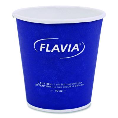 LAV25200018 Hot Beverage Paper Cup 10 oz, FLAVIA Design, Blue, 100/Sleeve, 10 Sleeves/Carton