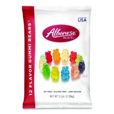 ABEACG51200 Gummi Bears, 12 Assorted Fruit Flavors, 5 lb Bag ALBANESE CANDY COMPANY