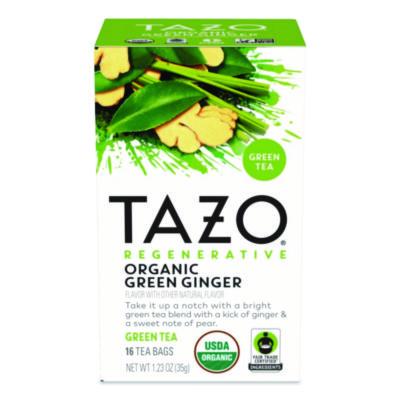 TZOTAZ00356BX Tea Bags, Organic Green Ginger, 16/Box