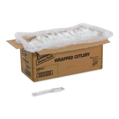 DXEFMP23C Mediumweight Polypropylene Cutlery, Individually Wrapped, Fork, Plastic, White, 1,000/Carton