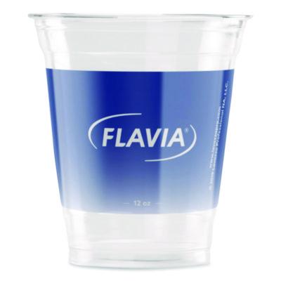 LAV25200058 Cold Cups 12 oz, Blue Band Flavia Logo, Clear/Blue, 1,000/Carton