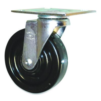 SGSFG1316L20000 5-Inch Swivel Plate Caster, 4.5" x 3.75" Plate Stem, Black