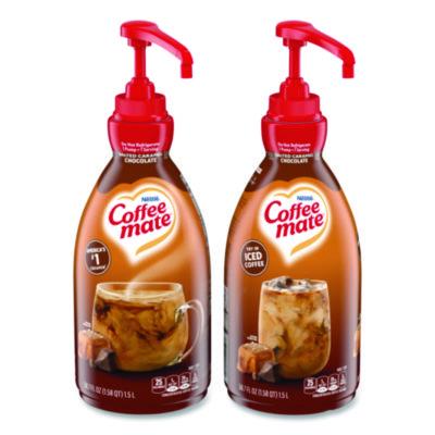NES79976CT Liquid Creamer Pump Bottle, Salted Caramel Chocolate, 1.5 L Pump Bottle, 2/Carton