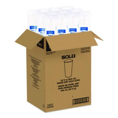 SCCRNP32P2050 Double Sided Poly (DSP) Paper Cold Cups, 28 oz to 32 oz, White, 40 Cups/Sleeve, 12 Sleeves/Carton
