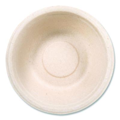 DCC12FBRB Compostable Molded Fiber Dinnerware, ProPlanet Seal, Bowl, 12 oz, Natural, 1,000/Carton