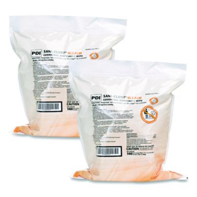 PDIP700RF Sani-Cloth Bleach Germicidal Disposable Wipe Refill, 1-Ply, 7.5 X 15, Unscented, White, 160/bag, 2 Bags/carton SANI PROFESSIONAL