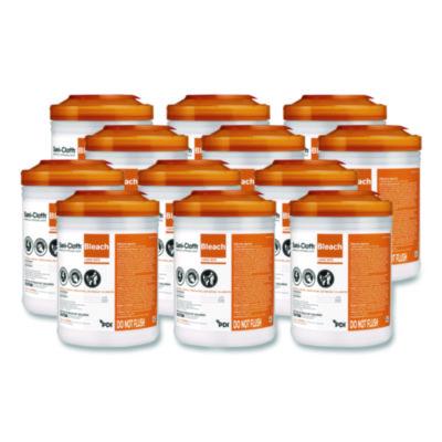 PDIP84172 Sani-Cloth Bleach Germicidal Disposable Wipes, 1-Ply, 6 x 5, Unscented, White, 160/Canister, 12 Canisters/Carton SANI PROFESSIONAL