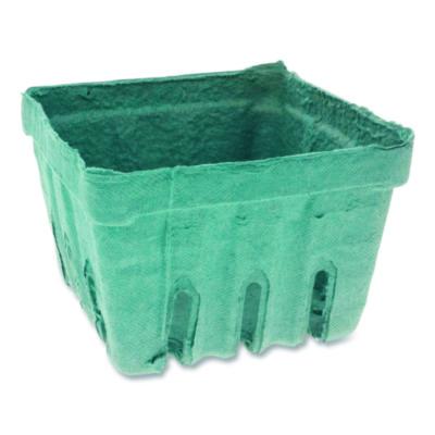 PCTYM336184 Berigard Molded Fiber Berry Basket, Quart, 5.5 x 5.5 x 3.25, Green, 297/Carton
