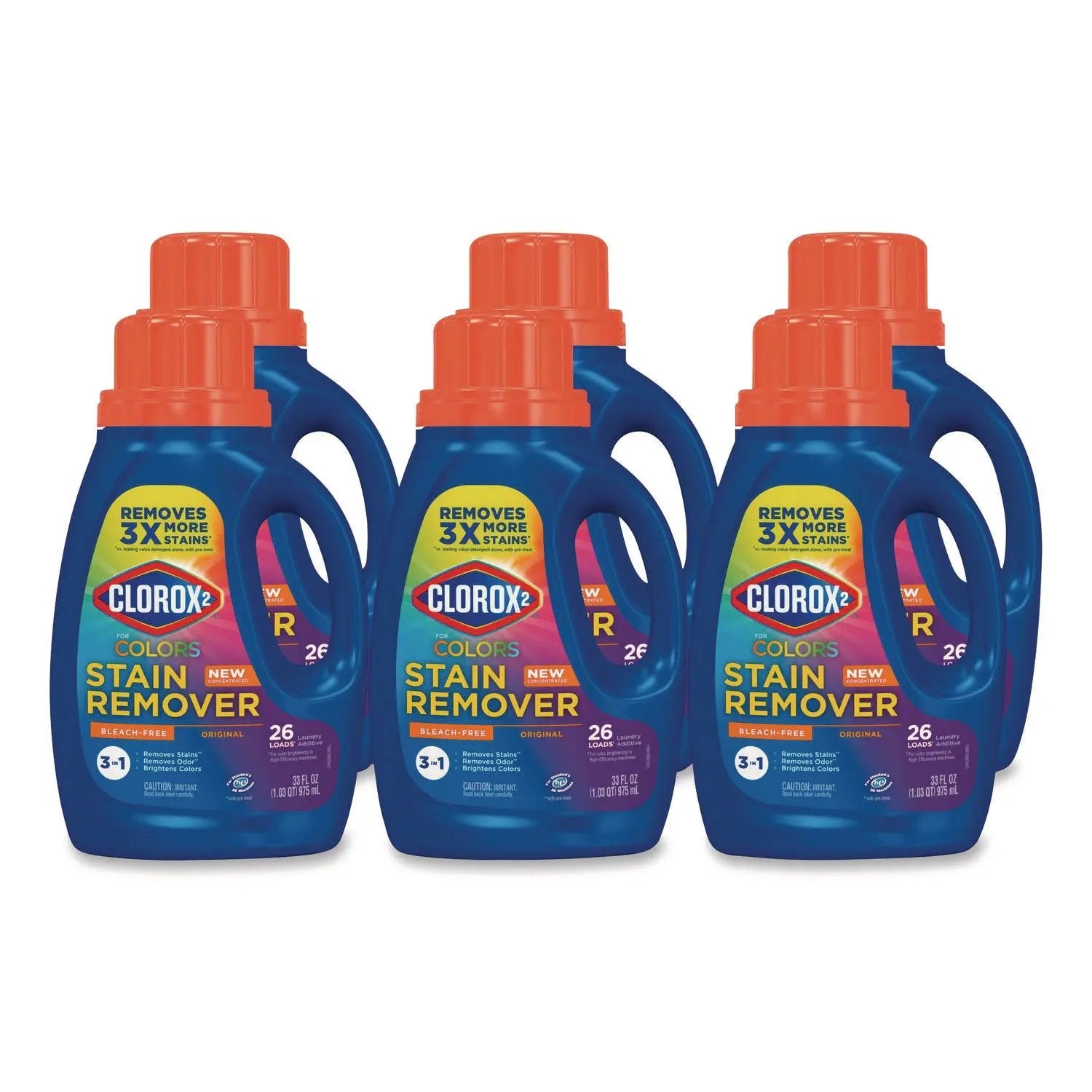 CLO30037 For Colors Stain Remover and Laundry Additive, Bleach Free, Original, 33 oz Bottle, 6/Carton Clorox 2