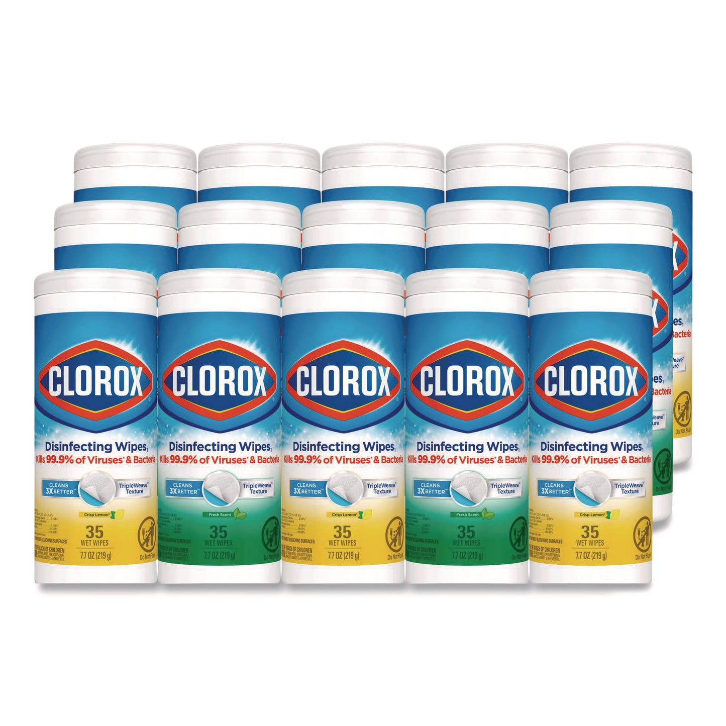 CLO30112CT TOALLITAS, CLOROX, PAQUETE DE 3/35 UDS., BLANCO