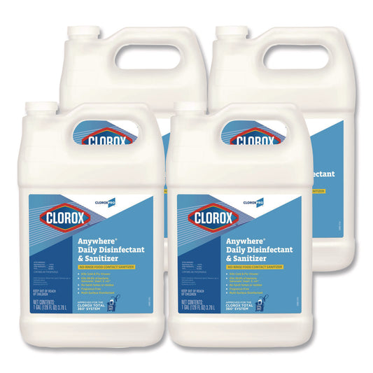 CLO31651 CloroxPro Anywhere Daily Disinfectant and Sanitizer, 128 oz Bottle, 4/Carton