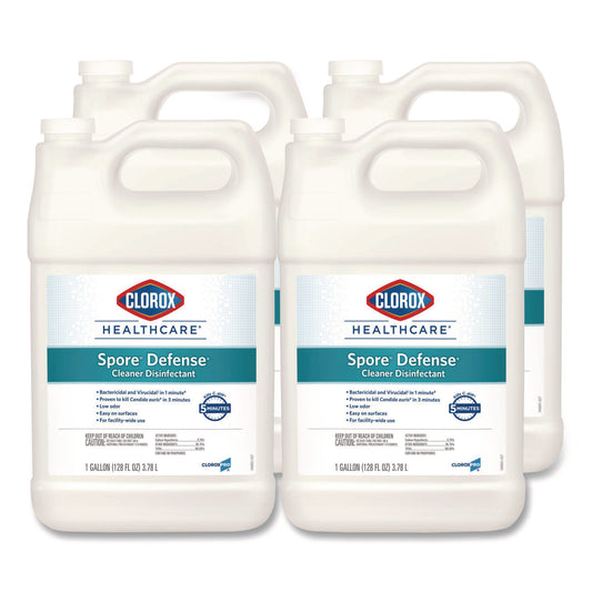 CLO32122 Spore Defense Cleaner Disinfectant, Closed System, 1 gal Refill Bottle, 4/Carton