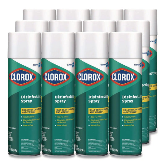 CLO38504CT CloroxPro Disinfecting Spray, Fresh, 19 oz Aerosol Spray, 12/Carton Clorox