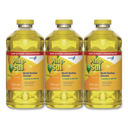 CLO60607CT CloroxPro Multi-Surface Cleaner Concentrated, Lemon Fresh Scent, 80 oz Bottle, 3/Carton Pine-Sol