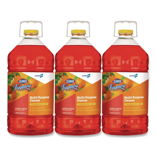 CLO60615CT CloroxPro Fraganzia Multi-Purpose Cleaner, Citrus Blossom Scent, 175 oz Bottle, 3/Carton Clorox