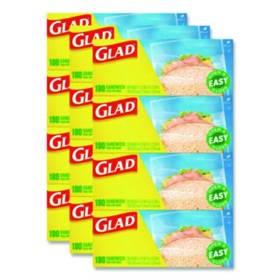 CLO60771 Fold Top Food Storage Plastic Sandwich Bags, 6.5 x 5.5, Clear, 180 Bags/Box, 12 Boxes/Carton CLOROX SALES CO.