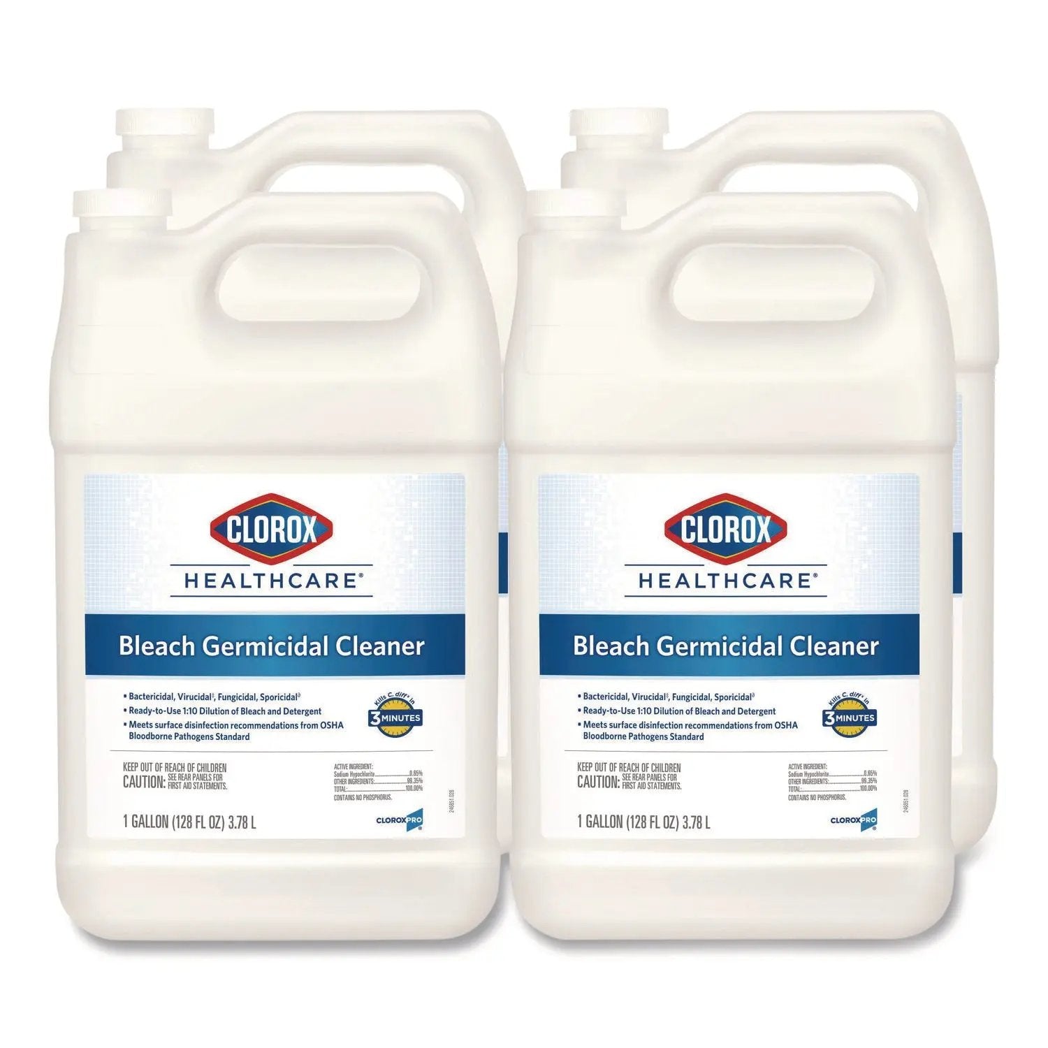 CLO68978 Bleach Germicidal Cleaner, 128 Oz Refill Bottle, 4/carton Clorox Healthcare