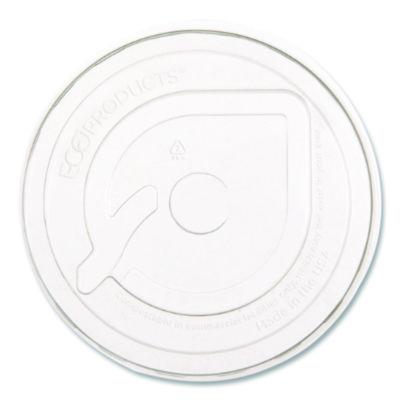 ECOEPFLCC GreenStripe Cold Cup Flat Lids, Fits 9 oz to 24 oz Cold Cups, Plastic, Clear, 100/Pack, 10 Packs/Carton