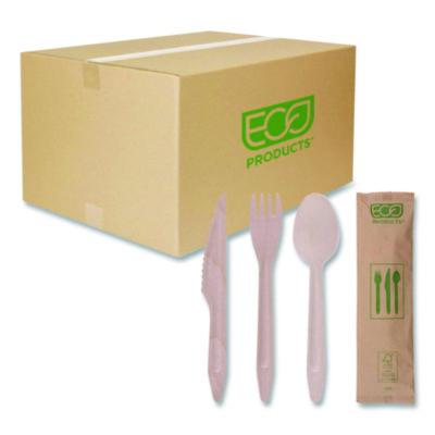 ECOEPS215 Wood Cutlery, General Purpose, Fork/Knife/Napkin/Spoon, Natural, 500/Carton