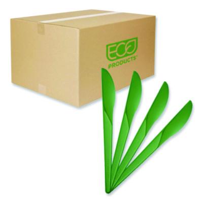 ECOEPS011G Plantware Compostable Cutlery, Knife, Plastic, Green, 1,000/Carton