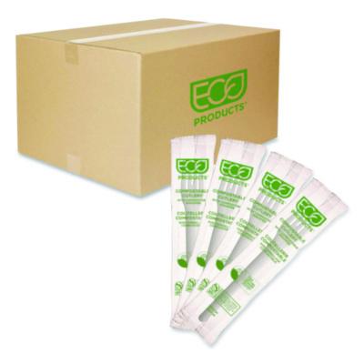 ECOEPS012W Plantware Compostable Cutlery, Fork, Plastic, White, 1,000/Carton