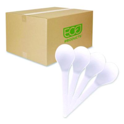 ECOEPS014 Plantware Compostable Soup Spoon, Heavyweight, Plastic, White, 50/Pack, 20 Packs/Carton