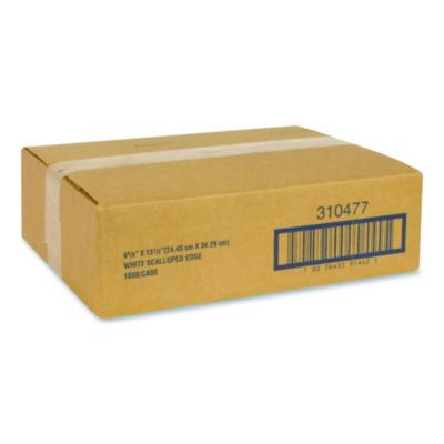 HFM310477 Placemats, Smooth Surface, Scalloped Edges, 13.5" x 9.63", White, 1,000/Carton