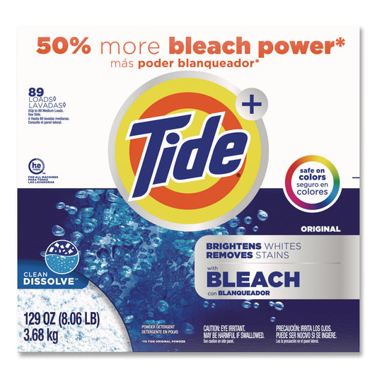 PGC16667EA Laundry Detergent with Bleach, HE Compatible, 80 Loads, Tide Original Scent, Powder, 129 oz Box