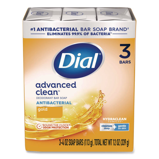 DIA11807 Advanced Clean Antibacterial Deodorant Bar Soap, Gold Scent, 4 oz, 3/Pack, 4 Packs/Carton