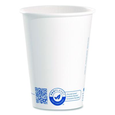 SCC412RCNPLANPK Recycled Content PCF Paper Hot Cups, ProPlanet Seal, 12 oz, White, 50/Pack
