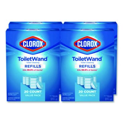 CLO31049CT ToiletWand Toilet Cleaning Refills, Disinfecting Scrubbing Pads, 20 Count, 4/Carton