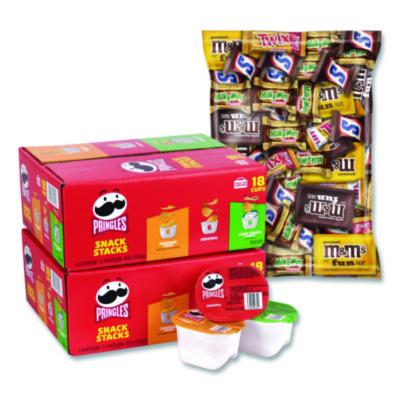 GRR60004170 Mini Milk Chocolate and Pringles Snack Stacks Variety Combo Pack, 62 oz Bag Mini/Fun Size, (36) Cups Assorted Flavors/Bundle