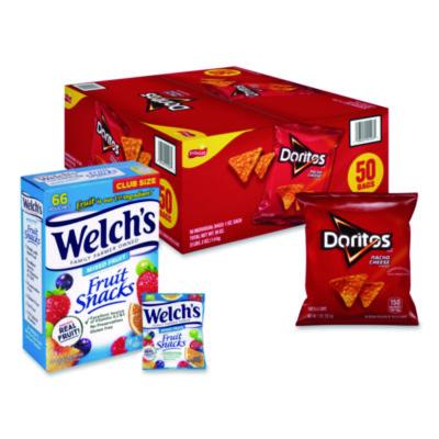 GRR60004174 Doritos Nacho Cheese Tortilla Chips and Welch's Mixed Fruit Snacks, (50) 1oz Bag Chips, (66) 0.8 oz Pouch Fruit Snacks/Bundle