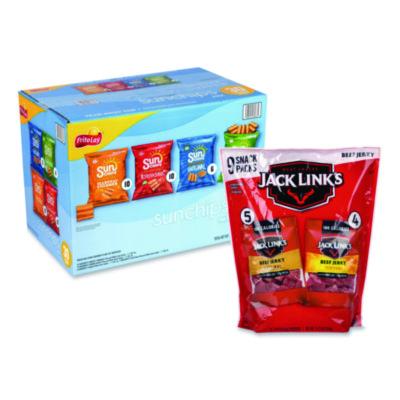 GRR60004175 Sunchips and Jack Link's Beef Jerky Variety Pack, (30) 1.5 oz Bags, (9) 1.25 oz Snack Packs, Assorted Flavors/Bundle