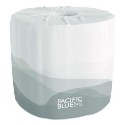 GPC1988101 Pacific Blue Basic Embossed Bathroom Tissue, Septic Safe, 1-Ply, White, 550 Sheets/Roll, 80 Rolls/Carton