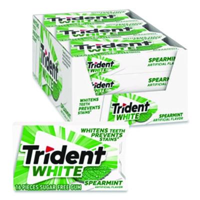 CDBAMC67610 Sugar-Free Gum, White Spearmint, 16 Sticks/pack, 9 Packs/box