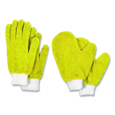 CH7TU05710 Microfiber Dusting Gloves and Mitts, Yellow with White Cuffs, 2 Gloves, 2 Mitts CHAGRINOVATIONS