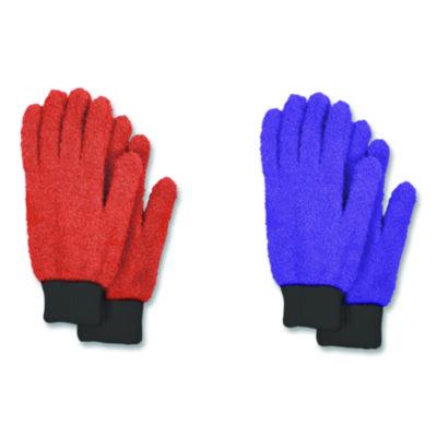 CH7TU05790 Microfiber Dusting Gloves, 2 Coral Gloves with Black Cuffs, 2 Purple Gloves with Black Cuffs CHAGRINOVATIONS