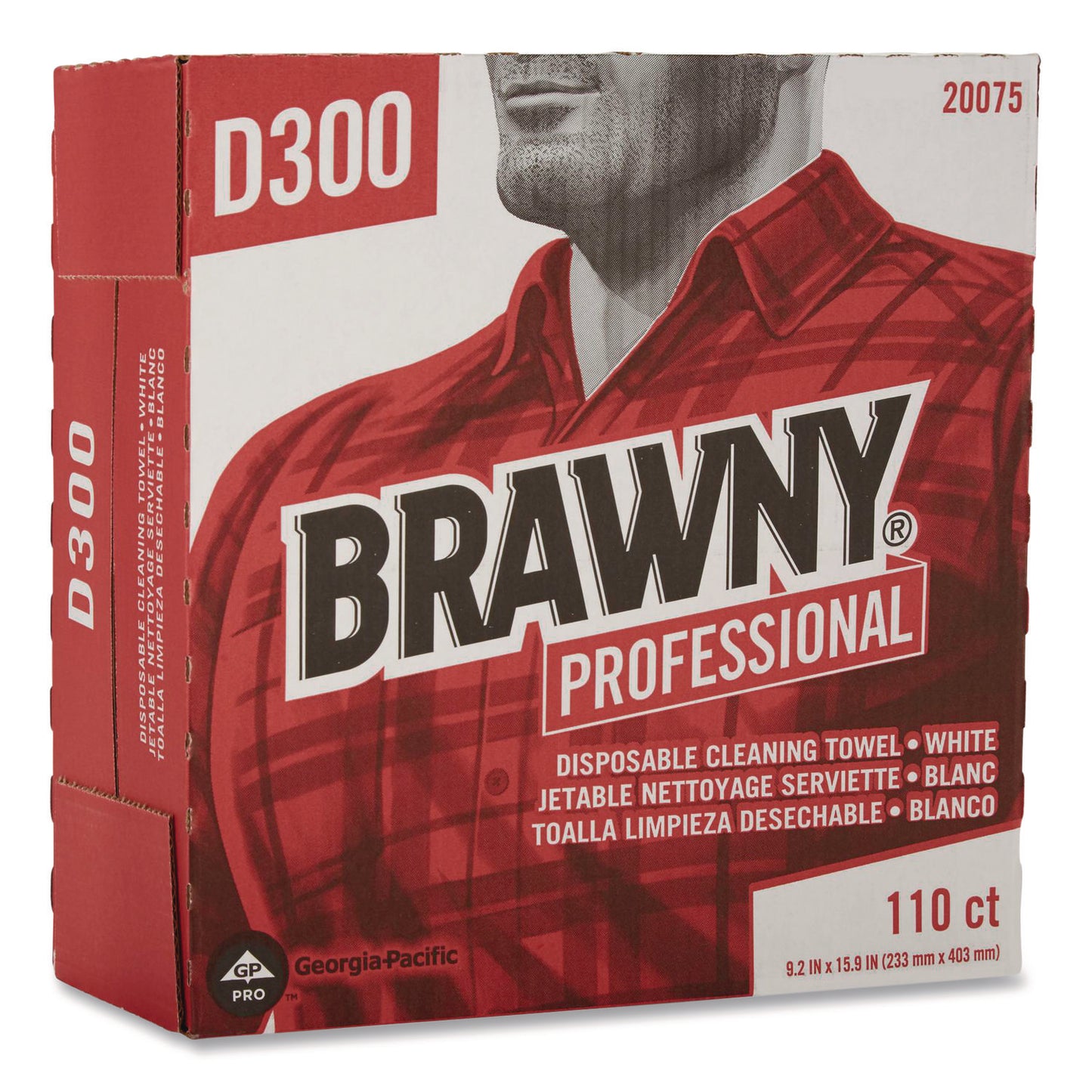 GPC20075 Tall Dispenser Premium All-Purpose DRC Wipers, 1-Ply, 9.25 x 16, Unscented, White, 110/Box 10 Boxes/Carton