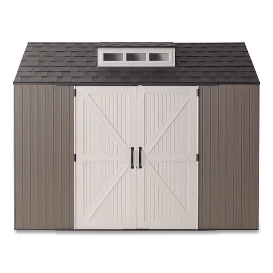 RUB2145548 Storage Shed, 337 cu ft, 7 ft x 7 ft x 8 ft, Brown