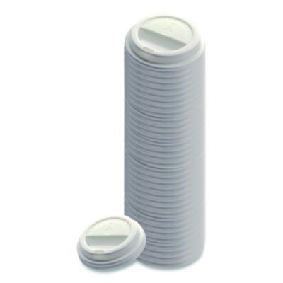 DFDPME01034 Universal Sip Through Plastic Hot Cup Lid, Fits All Sizes, White, 50/Pack, 20 Packs/Carton
