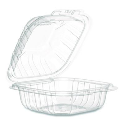 DCC60PPHT1 Microwaveable Hinged Containers, ProPlanet, 6.31 x 6.31 x 3, Clear, Plastic, 300/Carton