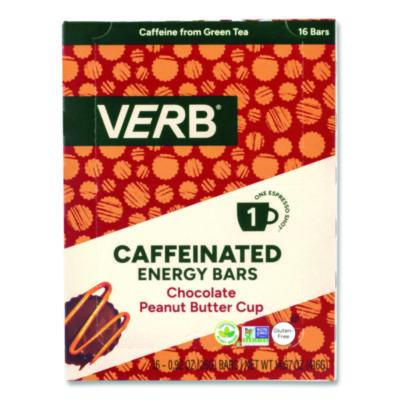 GRR22002524 Caffeinated Energy Bar, Chocolate Peanut Butter Cup, 0.92 oz Bar, 16/Box