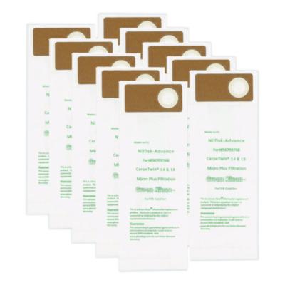GRKCARPTWNP Replacement Vacuum Bags, Fits Advac/lindhaus/minuteman Phenom/nilfisk Carpetwin, 10/pack GREEN KLEAN