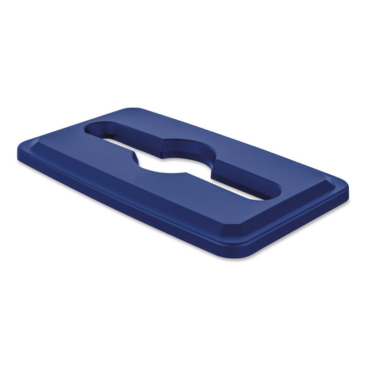 SUATCNLID03BLD 23 Gallon Resin Slim Trash Can Paper Recycling Lid, 11.87 x 20.25 x 1.35, Blue