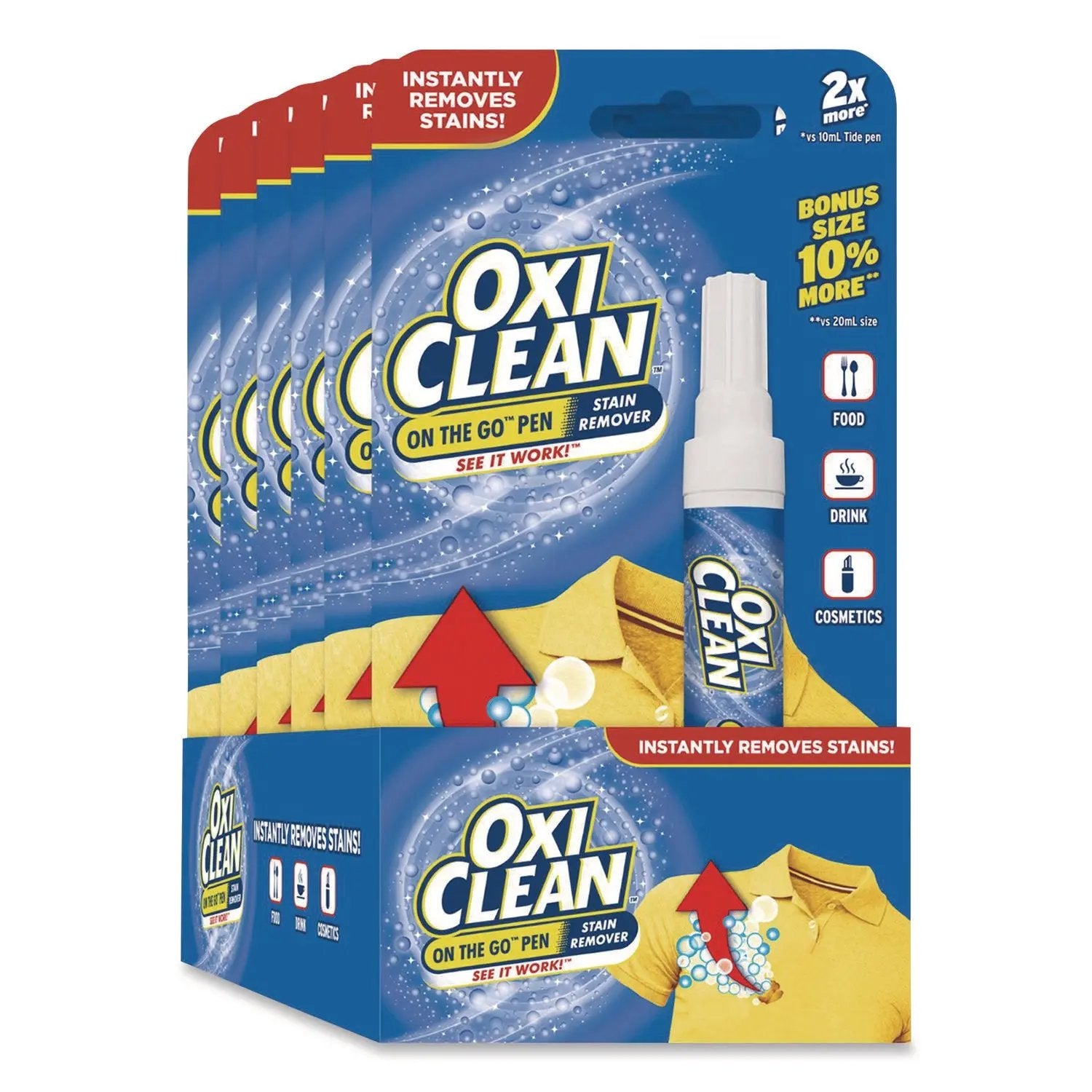 CDC8057523564CT On-the-Go Pen Stain Remover, Bonus Size, 22 mL, 6/Pack OxiClean